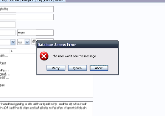 This is what happens when you accidentally type in DisplayMesageToUser() instead of //.